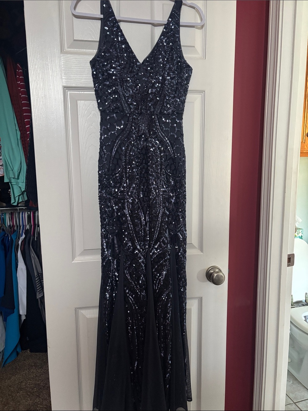 Night way Blue sparkly prom dress size 2